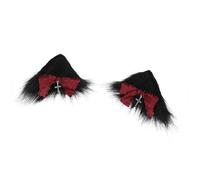 Songelt Punk Maid Cats Ear Hair Clip Bowknot Hair Slide Costume Barrettes Female Roleplay Party Masquerades Headwear Accessories