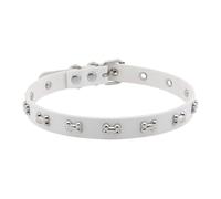 Songelt Punk Styles Leather Chokers Necklace With Bone Charm Adjustable Closure For Edgy Streetwear Fashion Adjustable Metal Clasp Necklace