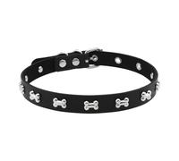 Songelt Punk Styles Leather Chokers Necklace With Bone Charm Adjustable Closure For Edgy Streetwear Fashion Adjustable Metal Clasp Necklace