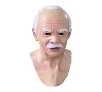 Songelt Realistic Bald Old Man Latex Full Face Neck Helmet For Masquerade Halloween Party Costume Cosplay Props Latex Bald
