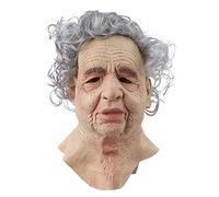 Songelt Realistic Bald Old Man Latex Full Face Neck Helmet For Masquerade Halloween Party Costume Cosplay Props Latex Bald
