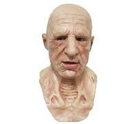 Songelt Realistic Bald Old Man Latex Full Face Neck Helmet For Masquerade Halloween Party Costume Cosplay Props Latex Bald