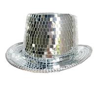 Songelt Reflective Panama Hat Blingbling Mirrored Hat For Club Cocktail Parties Vacation For Male Female Comedian Actor Top Women