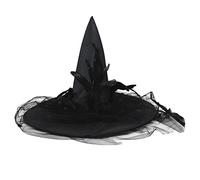 Songelt Retro Halloween Pointed Wizard Hat Lace Carnival Hat Witch Costume Props For Halloween Party Favor Wizard Adult