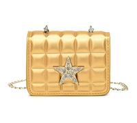 Songelt Rhinestones Star Crossbody Bag For Women Trendy Shoulder Bag PU Leather Dating Work Chain Small Square Women Rhinestones Star Crossbody Stylish Dating Trendy Shoulder