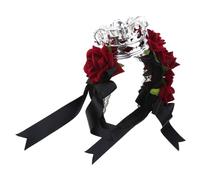 Songelt Ribbon Bow Roe Headband Heep Horn Lace Hair Band Coplay Headwear Halloween Party Wear Gothic Headpiece Party Upplie Heep Horn Headband Halloween Favor