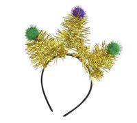 Songelt Shimmering Carnivals Party Accessories Pompoms Headband For Mardi Gras Festival Theme Party Props Hairband Holiday Props Festival Hairband