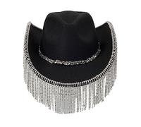 Songelt Sparkling Cowboy Hat Tassels Crystal Wild For Bachelorette Party Disco Crystal Cowboy Hat Disco For Actor Actress Birthday Gift Music Festival Accessories