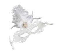 Songelt Sparkling Feathered Half Face With Crystal Embellishments For Masquerades And Luxurious Event Adjustable Crystal Feathered For Masquerades Ball