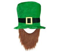 Songelt St Patrick Day Hat For Family Gathering Carnival Party Celebration Beard Hat Holiday Props Headwear Shamrock Cowboy St Patrick Day Theme Party Music Festival