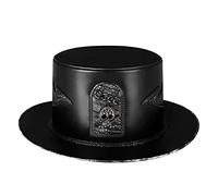 Songelt Steampunk Costume Doctor Hat Leather Top Flat Hat For Halloween Props Cosplay Party Supplies Cosplay