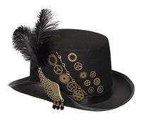 Songelt Steampunk Top Hat With Gear Bowler Top Hat Feather Fedora Gay Gay Party Costume Carnival Masquerade Steampunk Fedora