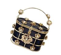 Songelt Stylish Bucket Bag Metal Floral Crossbody Bags Elegant Shoulder Evening Purse Ladies Handbag For Fashion Women Hollow Metal Purse