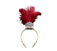 Songelt Stylish Feathered Headwear Rhinestones Crowns Hairhoop For Carnivals Celebration And Party Enthusiasts Costume Crownpiece Fashion Headgear
