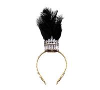 Songelt Stylish Feathered Headwear Rhinestones Crowns Hairhoop For Carnivals Celebration And Party Enthusiasts Costume Crownpiece Fashion Headgear