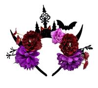 Songelt Stylish Halloween Flower Hairband With Dark Series Decors For Roleplay Event Theme Party Gatherings Dressingup Props Roleplay Hair Accessory