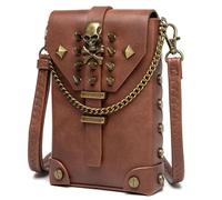 Songelt Stylish Leather Crossbody Handbag For Women Trendy Skull Shoulder Satchel With Adjustable Strap For Everyday Wear Retro PU Leather Bag