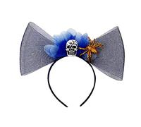 Songelt Sweet Women Live Broadcast Hairband With Skull Decors Elegant Bowknot Decors Headbands Halloween Hair Hoop For Teens Halloween Headband