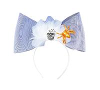 Songelt Sweet Women Live Broadcast Hairband With Skull Decors Elegant Bowknot Decors Headbands Halloween Hair Hoop For Teens Halloween Headband