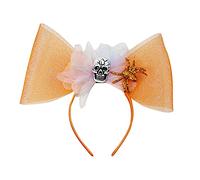 Songelt Sweet Women Live Broadcast Hairband With Skull Decors Elegant Bowknot Decors Headbands Halloween Hair Hoop For Teens Halloween Headband