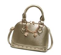 Songelt Trendy 2025 Women's Shoulder And Crossbody Bags In Glossy PU Shell Handbags With Elegant Rivet Decors For Everyday Use Glossy PU Handbag