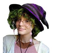 Songelt Unisex Halloween Knitted Witch Hat Multi Color Wizard Hat Men Women Party Headgear Cosplay Festivals Party Props Cosplay Hats For Women Anime Hats For Adults Halloween Carnival