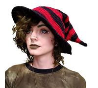 Songelt Unisex Halloween Knitted Witch Hat Multi Color Wizard Hat Men Women Party Headgear Cosplay Festivals Party Props Cosplay Hats For Women Anime Hats For Adults Halloween Carnival