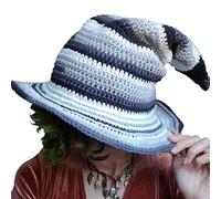 Songelt Unisex Halloween Knitted Witch Hat Multi Color Wizard Hat Men Women Party Headgear Cosplay Festivals Party Props Cosplay Hats For Women Anime Hats For Adults Halloween Carnival