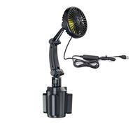 Songelt USB Car Fan Adjust Speed 360 Degree Rotating Fan With Color Lighting For Refreshing Air For Travel