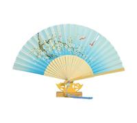 Songelt Vintage Florals Butterfly Pattern Folding Fan Silk Fabric Portable Cooling Accessories Hand Fan For Women Girls Gift Weddings Party Decoration