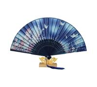 Songelt Vintage Florals Butterfly Pattern Folding Fan Silk Fabric Portable Cooling Accessories Hand Fan For Women Girls Gift Weddings Party Decoration