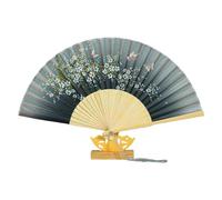 Songelt Vintage Florals Butterfly Pattern Folding Fan Silk Fabric Portable Cooling Accessories Hand Fan For Women Girls Gift Weddings Party Decoration