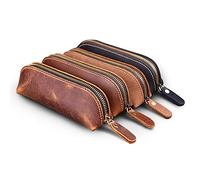 Songelt Vintage Pen Bag PU Leather Pen Pouch Exquisite Pocket Pocket Zippered Pouch Business Women Men Pencil Bag