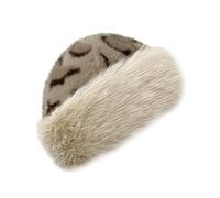 Songelt Warm Ushanka Bear Hat With Ear Furry Caps Cartoon Ear Hat Leopards Print Winter Plush For Casual Wear Leopard Print Plush