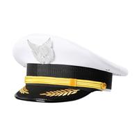 Songelt Wide Brimmed Security Guard Hat Aviation Crews Hat Activity Cosplay Headwear Halloween Props Comfortable Lightweight