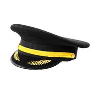 Songelt Wide Brimmed Security Guard Hat Aviation Crews Hat Activity Cosplay Headwear Halloween Props Comfortable Lightweight