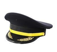 Songelt Wide Brimmed Security Guard Hat Aviation Crews Hat Activity Cosplay Headwear Halloween Props Comfortable Lightweight