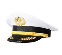 Songelt Wide Brimmed Security Guard Hat Aviation Crews Hat Activity Cosplay Headwear Halloween Props Comfortable Lightweight