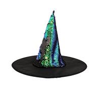 Songelt Witch Hat Costume For Women Men Teenagers For Halloween Party Decorations Sequins Tulle With Cobweb Masquerade Costume Accessory