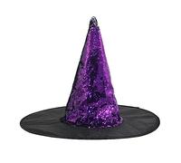 Songelt Witch Hat Costume For Women Men Teenagers For Halloween Party Decorations Sequins Tulle With Cobweb Masquerade Costume Accessory