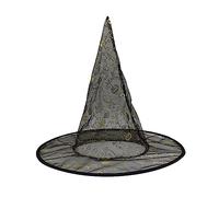 Songelt Witch Hat Costume For Women Men Teenagers For Halloween Party Decorations Sequins Tulle With Cobweb Masquerade Costume Accessory