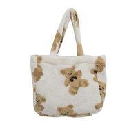 Songelt Women Canvas Tote Purse Lamb Like Fabric Shoulder Bag Bear Embroider Crossbody Handbag Casual Shopper Bag Cute For Girls Handbags For Women Uk