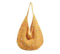 Songelt Women Crochet Armpit Bag Beach Bag Fashionable Shoulder With Colored Beads Knit Aesthetic Underarm Women Handbag Fashion Crochet Shoulder Beach Colorful Armpit