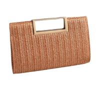 Songelt Women Elegant Shoulder Bag Straw Clutches Simple Evening Bag Chain Strap Crossbody Beach For Party Prom Women Shoulder Simple Evening Elegant Straw Clutches For Wedding Banquet