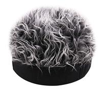 Songelt Women Men Hip Hop Camouflage Brimless Cap With Funny Spiky Fake Hair Wig Vintage Melon Landlord Skull Hat Cosplay Costume Funny Spiky Fake Hair Wig