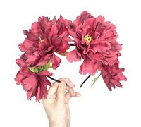 Songelt Women Peony Headband Party Costume Flower Party Karaoke Punk Photo Props Hair Hoop Cosplay Photo Props Comfortable Fabric Headband