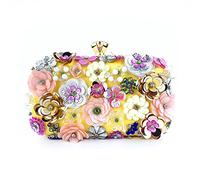 Songelt Women's Evening Bag Retro Beaded Clutch Bags Colorful Flower Handbag Floral Crossbody Bag Party Banquet Shoulder Bags Beaded Clutch For Women Evening Purse