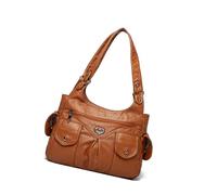 Songelt Women's Punk Rivet Studded Shoulder Bag Office Handbag Retro PU Leather Underarm Bags Satchel Multi Pocket Designs Travel Bags