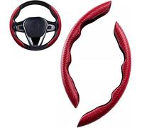 SONGGM 2 Pcs Car Steering Wheel Cover For FIAT 500 500C 500L 500X,Segmented Carbon Fiber Steering Wheel Cover Safe And Non Slip Car Accessory.