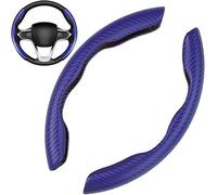 SONGGM 2 Pcs Car Steering Wheel Cover For Isuzu D Max (2012-2015),Segmented Carbon Fiber Steering Wheel Cover Safe And Non Slip Car Accessory.